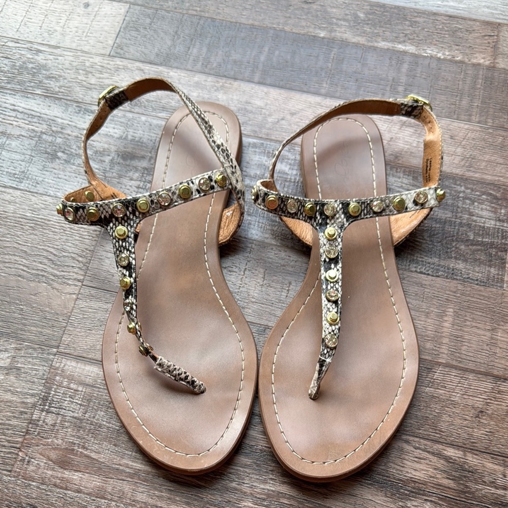 Stylish Brown and Gold Women's Sandals
